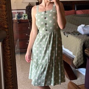 Sage Green Polka Dot Dress